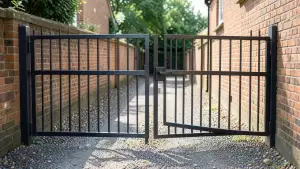 brama z furtką w skrzydle