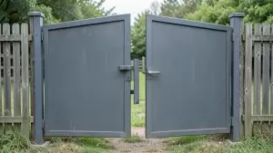 brama z furtką w środku
